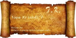 Topa Kristóf névjegykártya