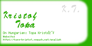 kristof topa business card